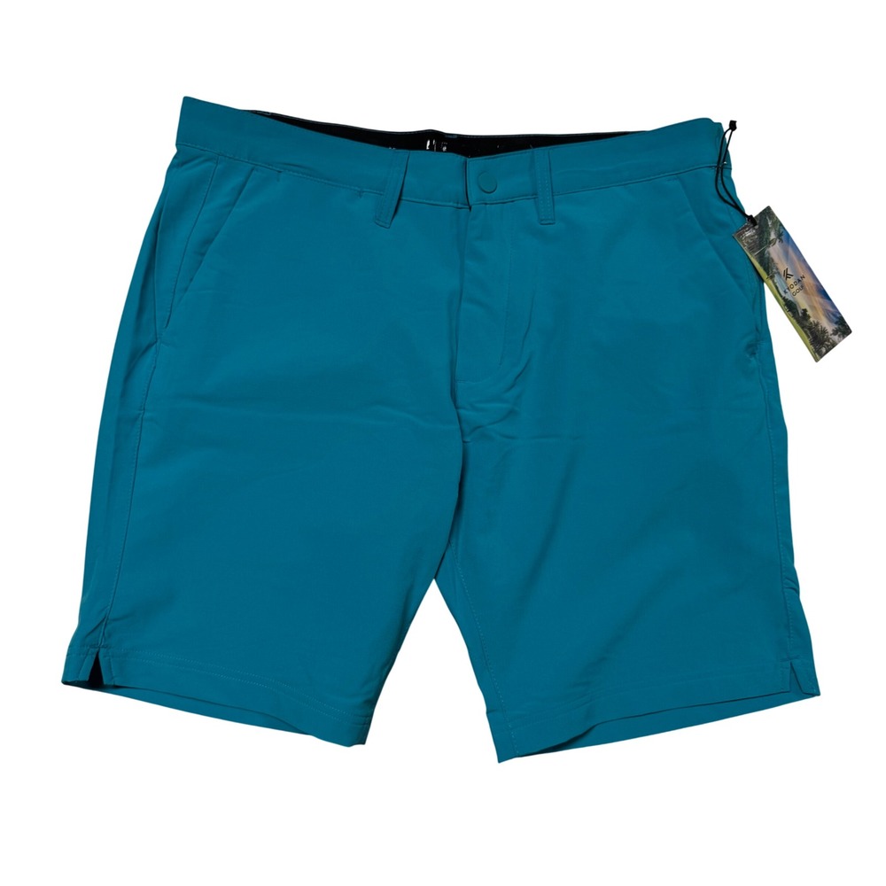 Kyodan Golf Mens Slim Fit 4-Way Stretch Water Repellent Shorts Teal Blue 36